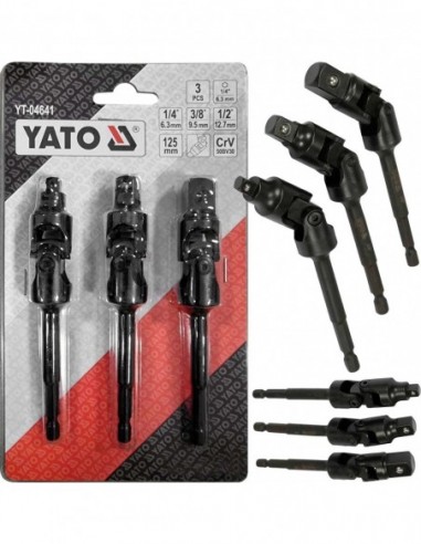 Zestaw 3szt. adapterów z przegubem YATO YT-04641