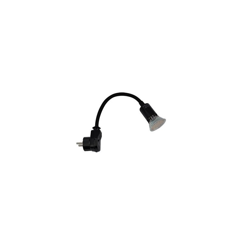 Lampka do gniazdka kontaktu na żarówkę LED GU10 Czarna (MARCEL)
