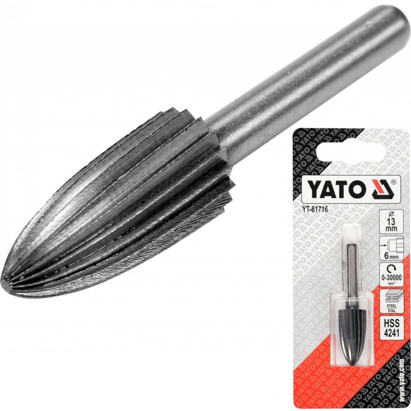 Frez trzpieniowy stożkowy zaokrąglony 13mm YATO YT-61716